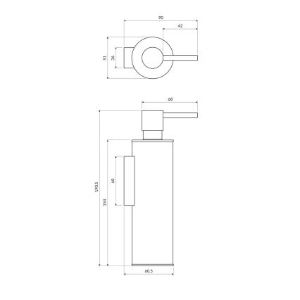 OMNIRES MP60721CR - Distributore di sapone a parete MODERN PROJECT 150 ml cromo lucido