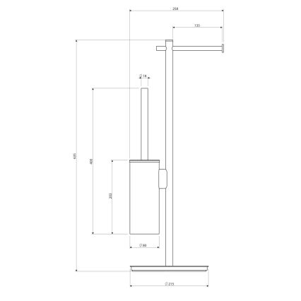 OMNIRES MP60810CR - Porta carta igienica e porta scopino MODERN PROJECT cromo lucido