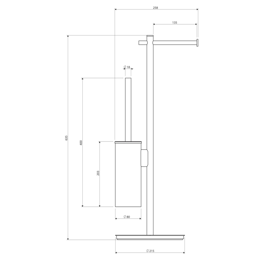 OMNIRES MP60810CR - Porta carta igienica e porta scopino MODERN PROJECT cromo lucido