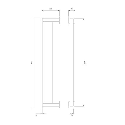 OMNIRES NL80226CR - Porte-serviettes mural NELSON 62 cm chrome brillant