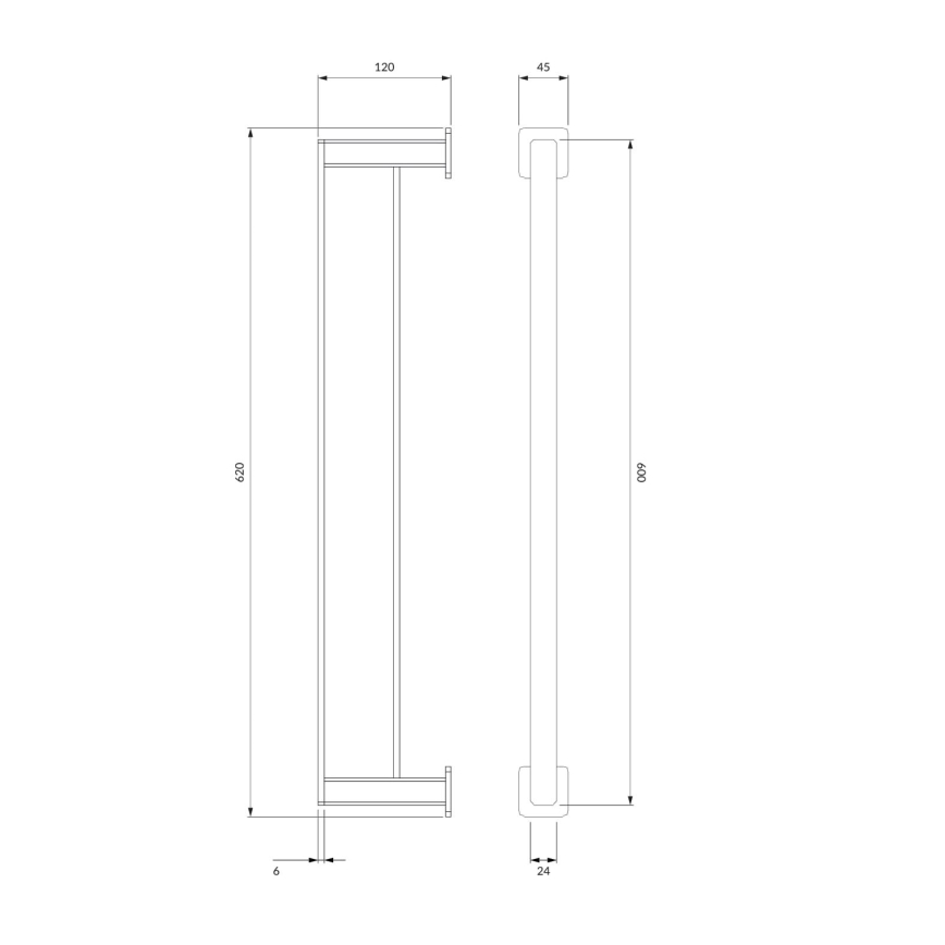 OMNIRES NL80226CR - Porte-serviettes mural NELSON 62 cm chrome brillant