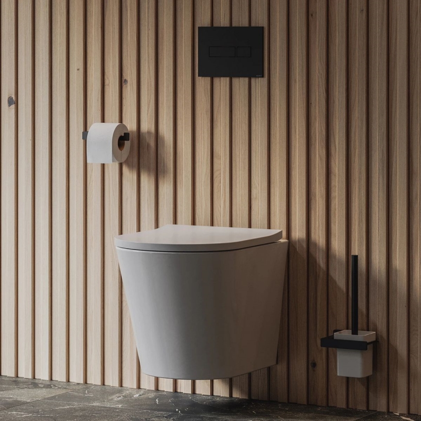 OMNIRES NL80510BL - Porte-papier toilette NELSON mat noir
