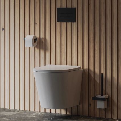 OMNIRES NL80620BL - Brosse de toilette à fixation murale NELSON mat noir