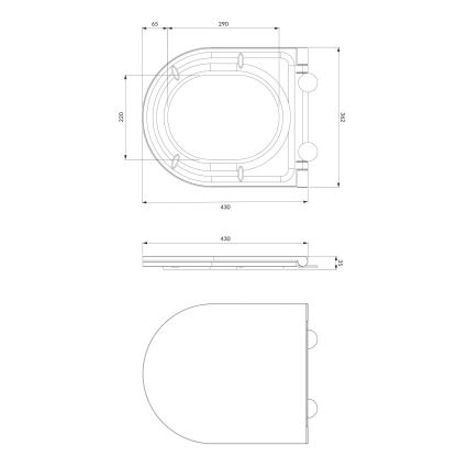 OMNIRES OTTAWADEBP - Abattant de toilettes SoftClose OTTAWA duroplast/blanc brillant