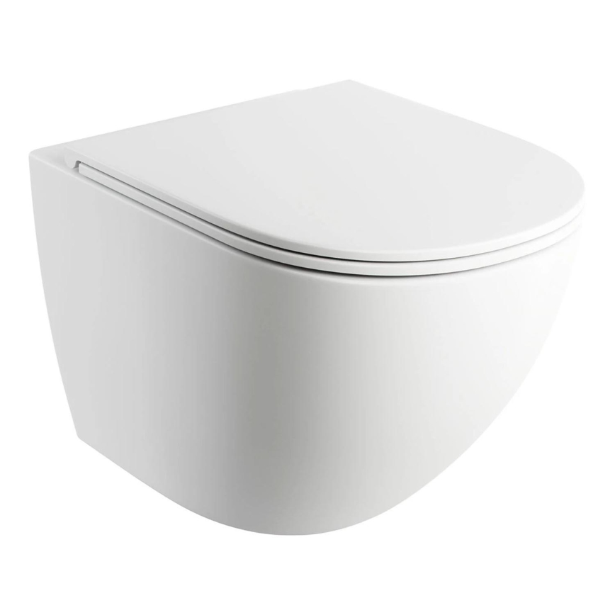 OMNIRES OTTAWAMWBM - Wandhängendes WC mit SoftClose-WC-Sitz OTTAWA Keramik/mattweiß