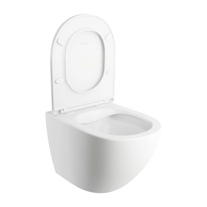 OMNIRES OTTAWAMWBM - Wandhängendes WC mit SoftClose-WC-Sitz OTTAWA Keramik/mattweiß
