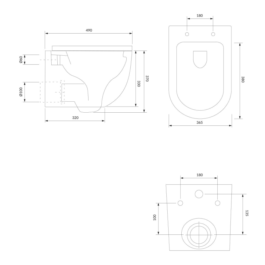 OMNIRES OTTAWAMWBM - WC a parete con sedile SoftClose OTTAWA ceramiche/bianco opaco