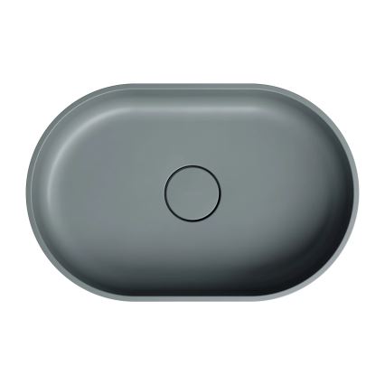 OMNIRES OVOUNAG - Lavandino da appoggio OVO 55x36 cm dolomite/opaco grigio cenere