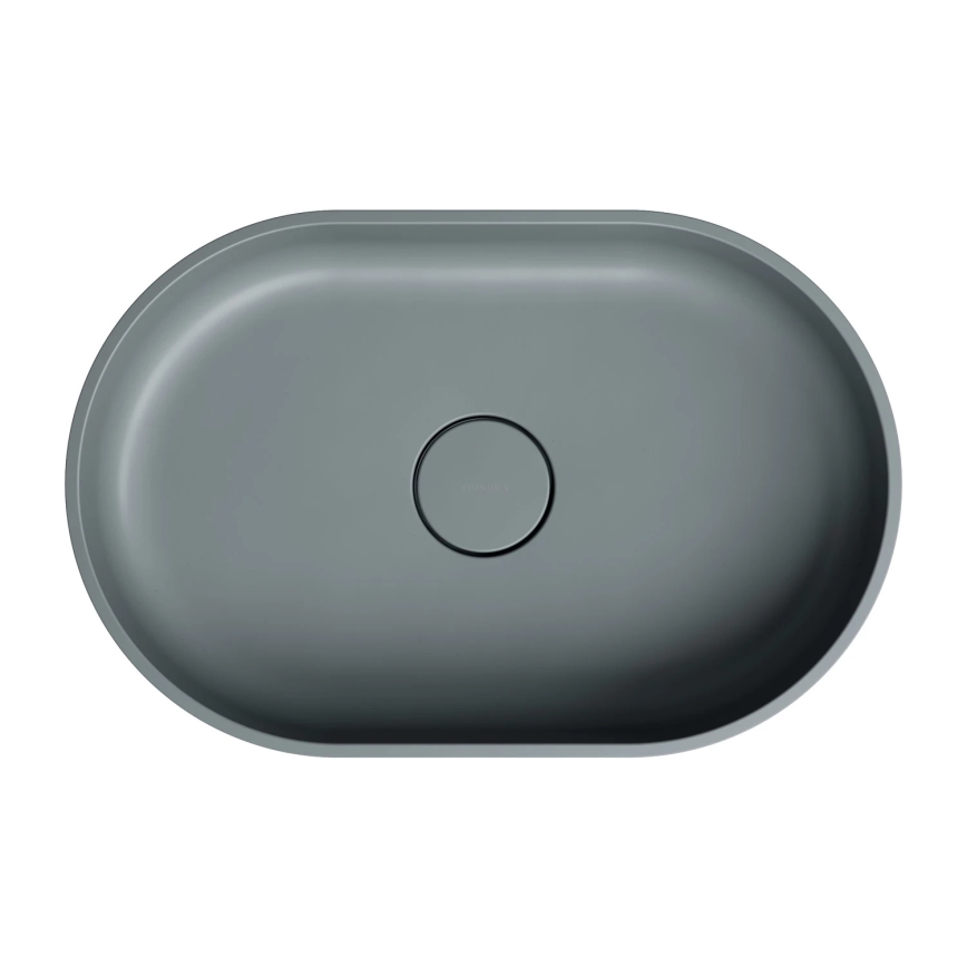 OMNIRES OVOUNAG - Lavandino da appoggio OVO 55x36 cm dolomite/opaco grigio cenere
