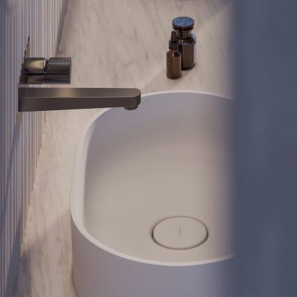 OMNIRES OVOUNBM - Lavabo à poser OVO 55 x 36 cm, dolomite, blanc mat