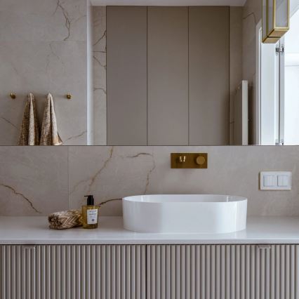 OMNIRES OVOUNBP - Lavabo à poser OVO 55x36 cm dolomite/blanc brillant
