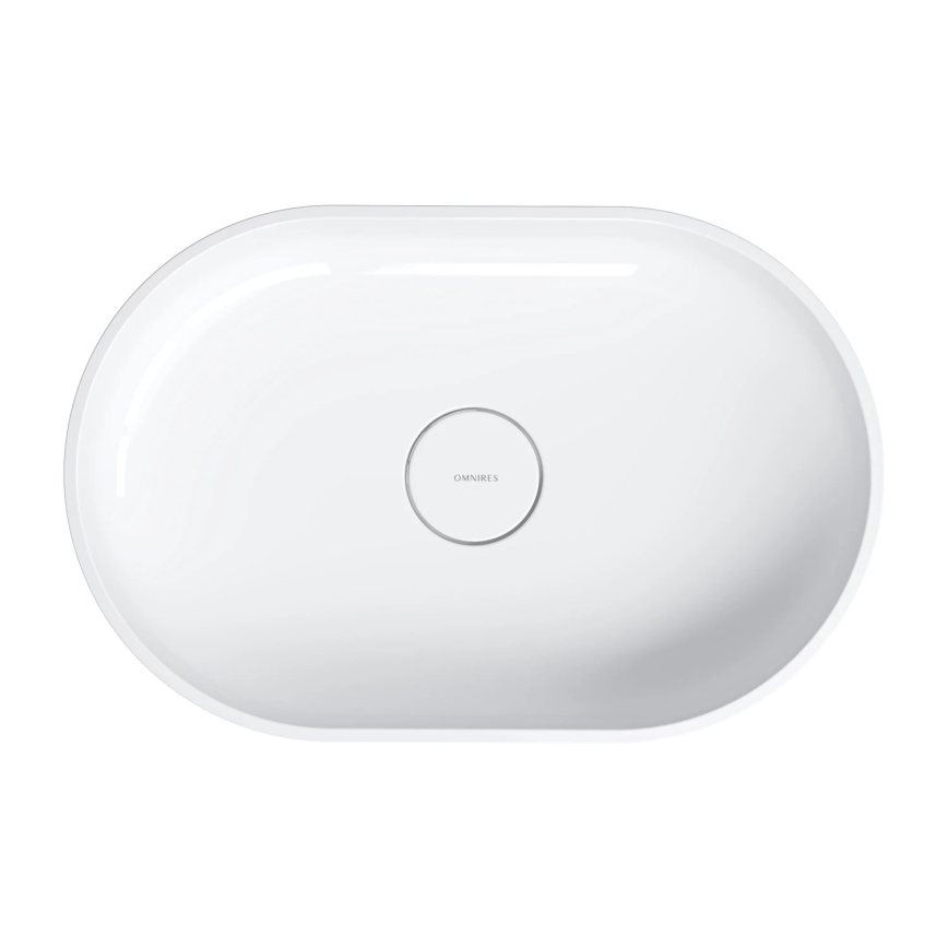 OMNIRES OVOUNBP - Lavabo à poser OVO 55x36 cm dolomite/blanc brillant