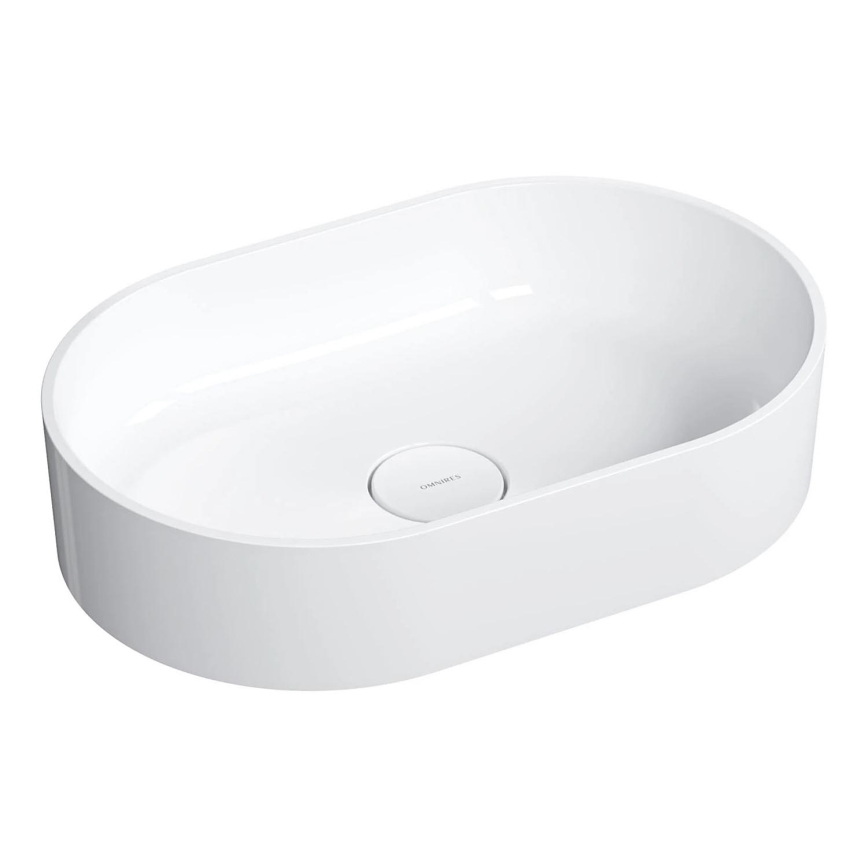 OMNIRES OVOUNBP - Lavabo da appoggio OVO 55x36 cm dolomite/bianco lucido