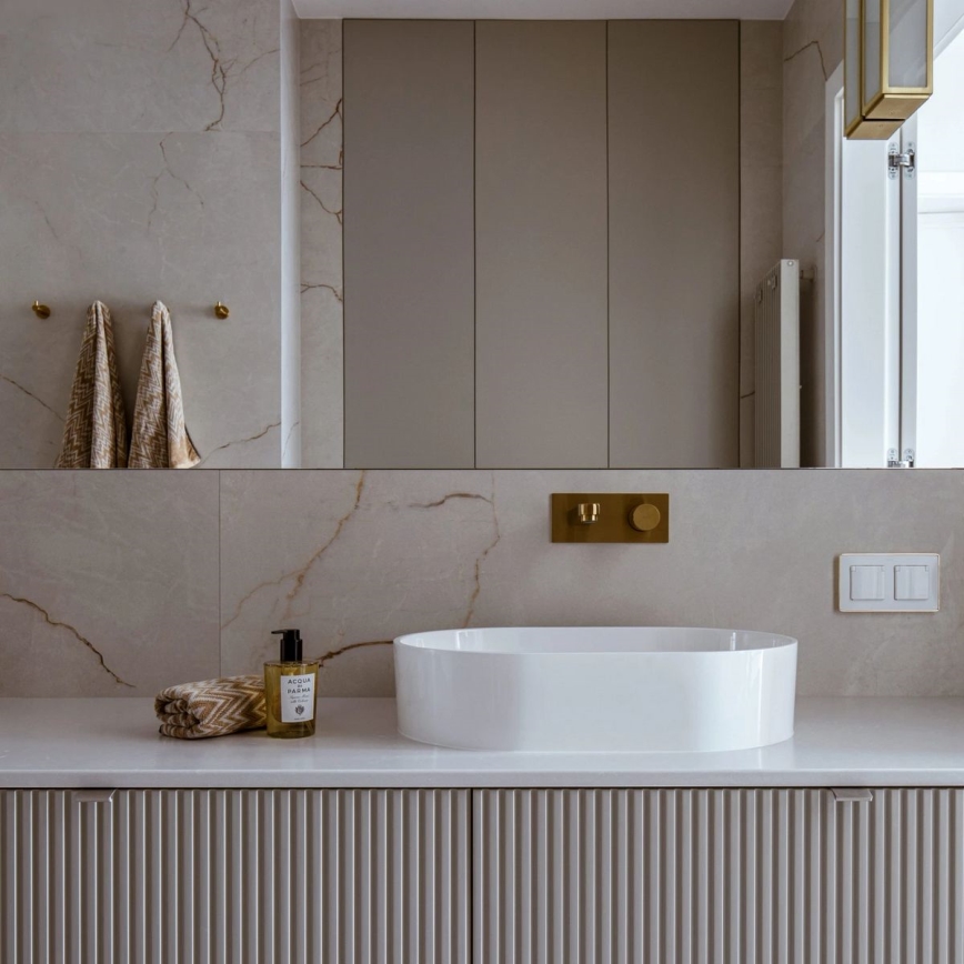 OMNIRES OVOUNBP - Lavabo da appoggio OVO 55x36 cm dolomite/bianco lucido