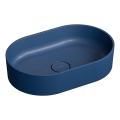OMNIRES OVOUNMB - Lavabo da appoggio OVO 55x36 cm dolomite/blu mezzanotte opaco