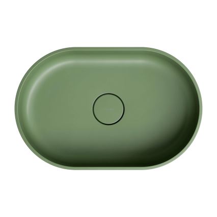 OMNIRES OVOUNOL - Lavabo da appoggio OVO 55x36 cm dolomite/oliva opaca