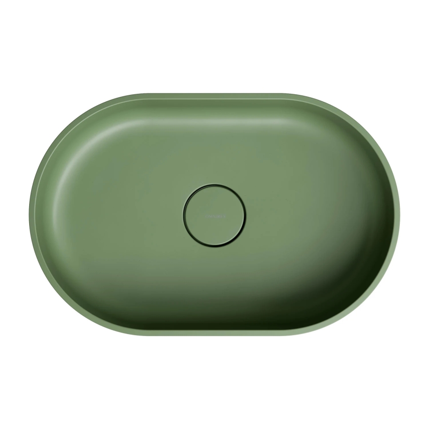 OMNIRES OVOUNOL - Lavabo da appoggio OVO 55x36 cm dolomite/oliva opaca