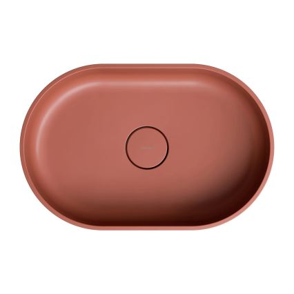 OMNIRES OVOUNTE - Lavandino da appoggio OVO 55x36 cm dolomite/opaco terracotta