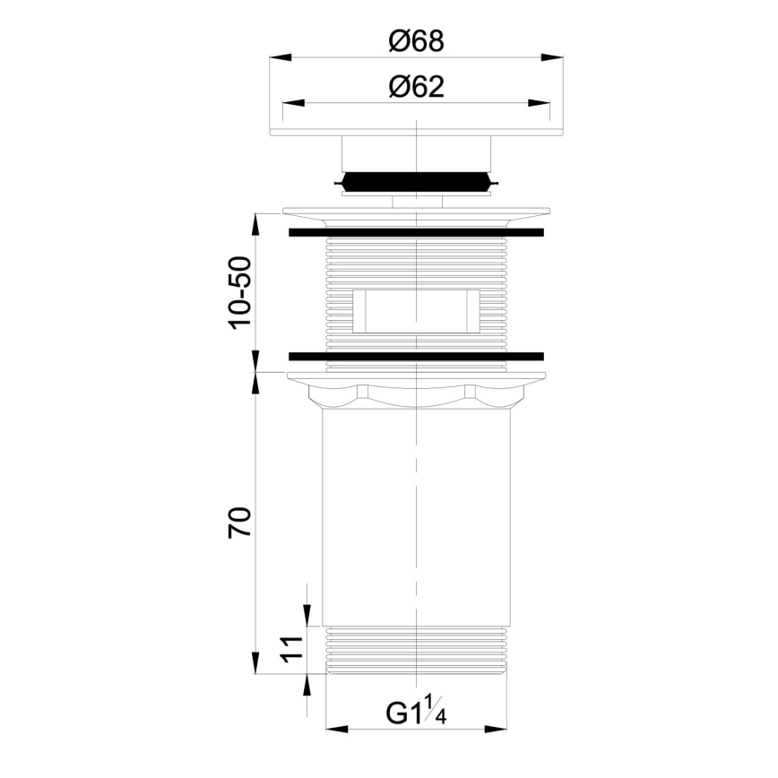 OMNIRES P706CR - Scarico del lavandino CLICK-CLACK diametro 6,8 cm cromo lucido