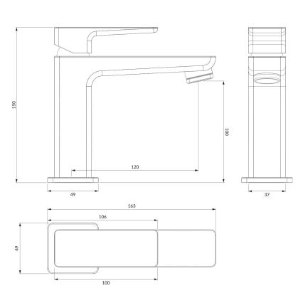 OMNIRES PM7410CR - Rubinetto del lavandino PARMA 15 cm cromo lucido