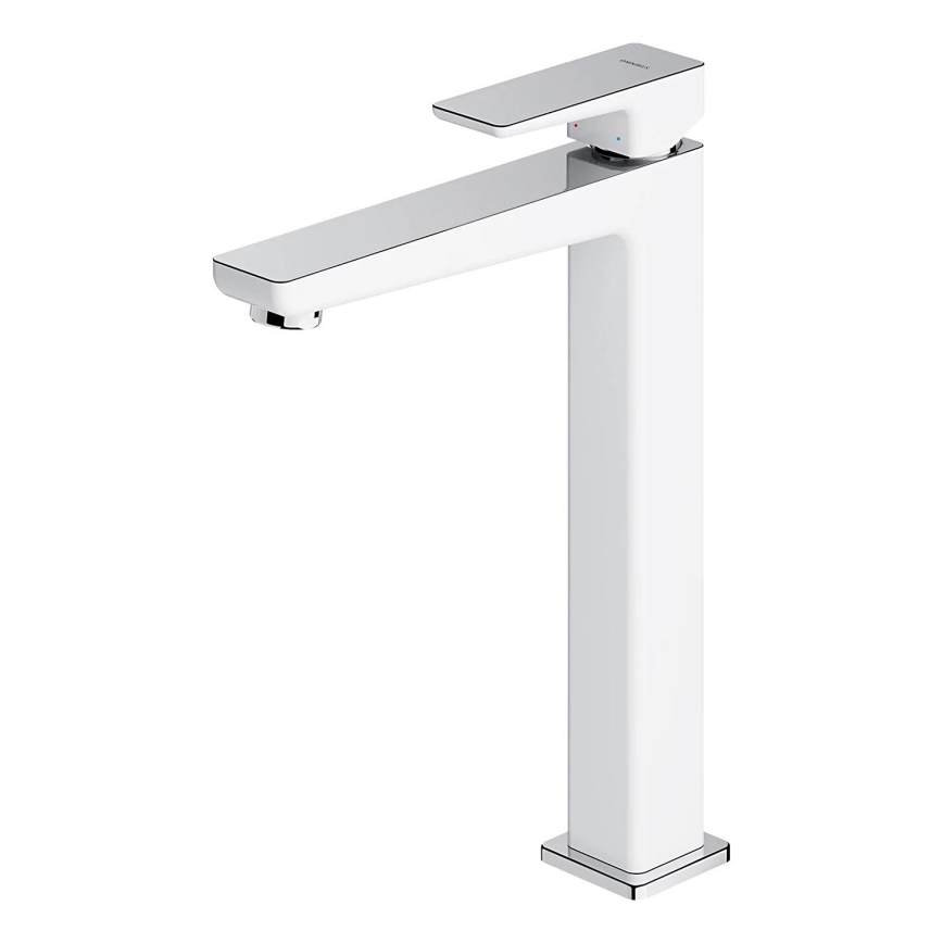 OMNIRES PM7412CRB - Rubinetto del lavandino PARMA 27,3 cm cromo lucido/bianco