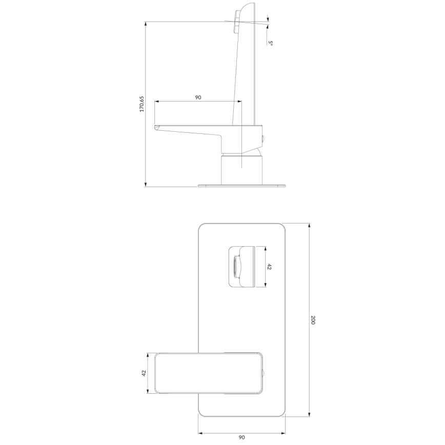 OMNIRES PM7415BL - Rubinetto per lavabo da incasso PARMA opaco nero
