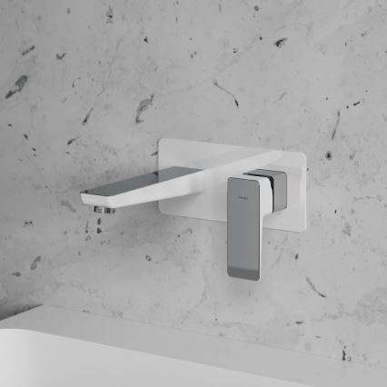 OMNIRES PM7415CRB - Robinet de lavabo pour installation encastrée PARMA chrome brillant/blanc