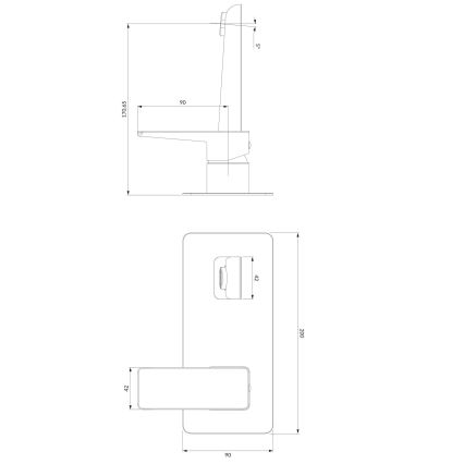 OMNIRES PM7415CRB - Robinet de lavabo pour installation encastrée PARMA chrome brillant/blanc