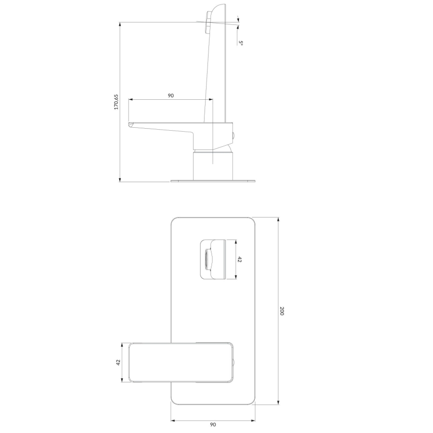 OMNIRES PM7415CRB - Robinet de lavabo pour installation encastrée PARMA chrome brillant/blanc