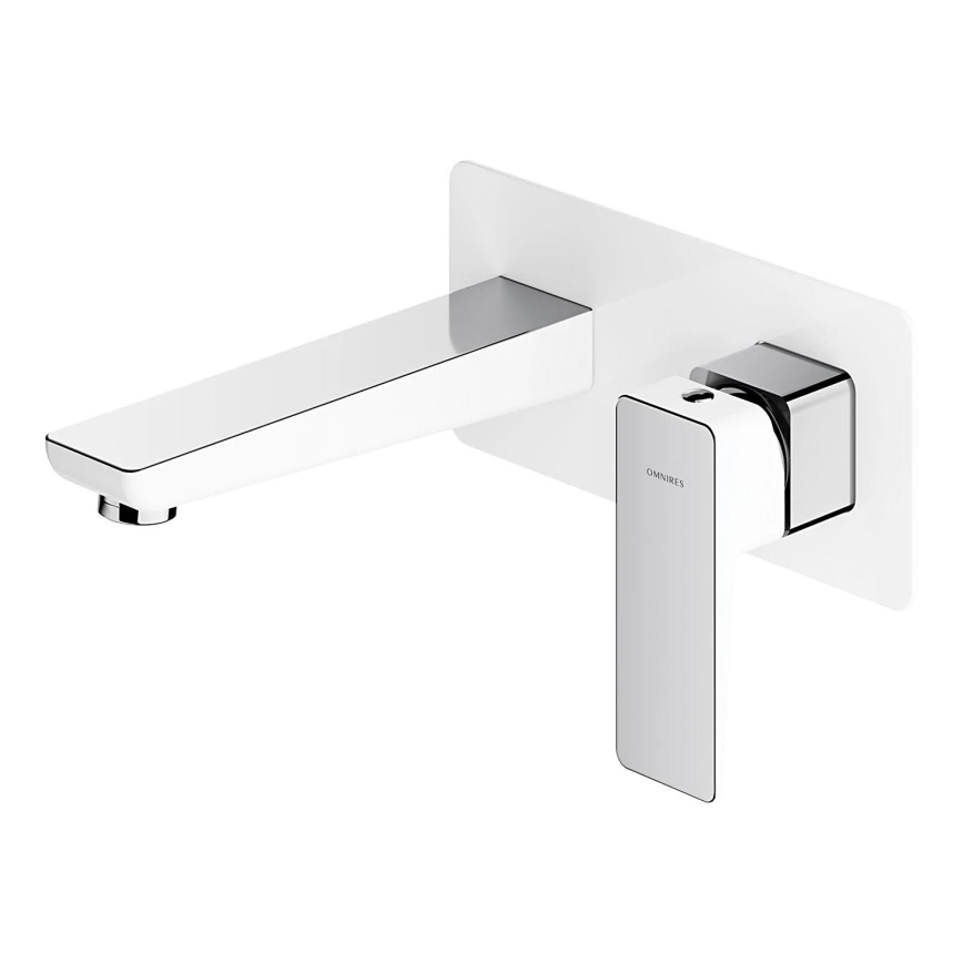 OMNIRES PM7415CRB - Robinet de lavabo pour installation encastrée PARMA chrome brillant/blanc