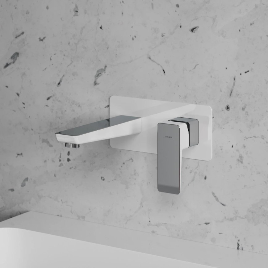 OMNIRES PM7415CRB - Rubinetto per lavabo da incasso PARMA cromo lucido/bianco