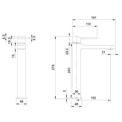 OMNIRES SL7712CR - Robinet de lavabo SLIDE 27,8 cm chrome brillant