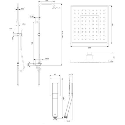 OMNIRES SYSJIMJIMBL - Set da doccia JIMJIM opaco nero