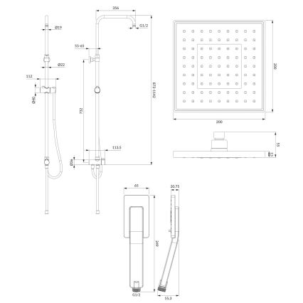 OMNIRES SYSJIMJIMCR - Set da doccia JIMJIM cromo lucido