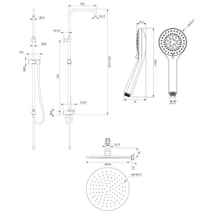 OMNIRES SYSYOSEMITELUXCR - Colonne de douche YOSEMITE chrome brillant