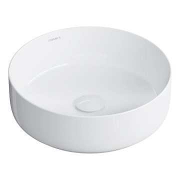 OMNIRES TULSA355BP - Vasque à poser TULSA Ø 36 cm, céramique / blanc brillant