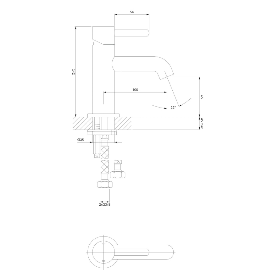 OMNIRES Y1210CR - Rubinetto del lavandino Y 14,2 cm cromo lucido