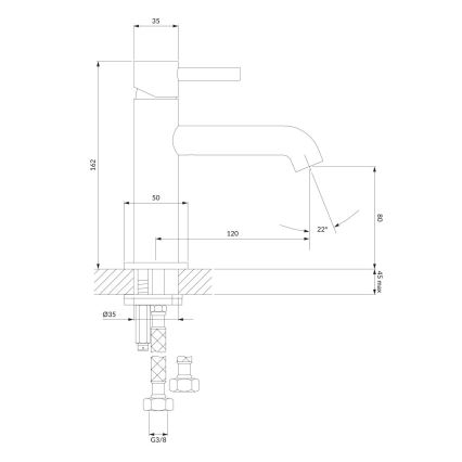 OMNIRES Y1210NBSB - Waschtischarmatur Y 16,2 cm, gebürstetes Messing