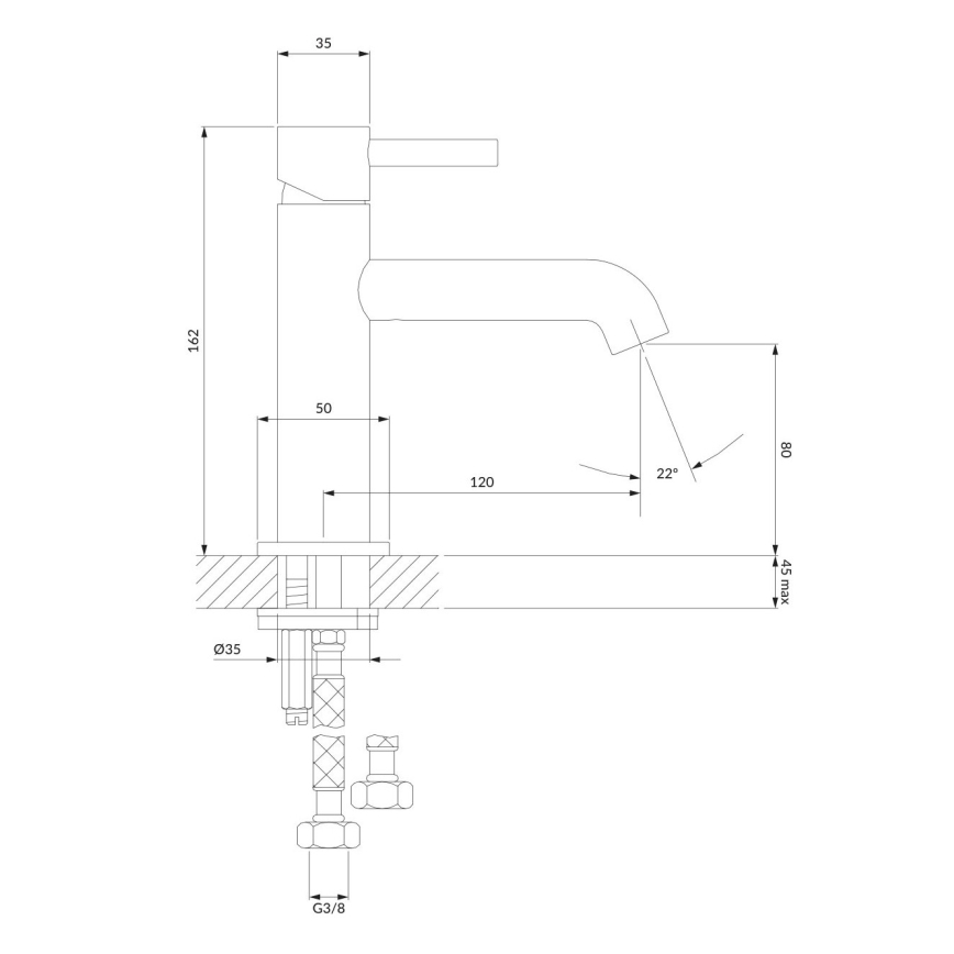 OMNIRES Y1210NBSB - Waschtischarmatur Y 16,2 cm, gebürstetes Messing