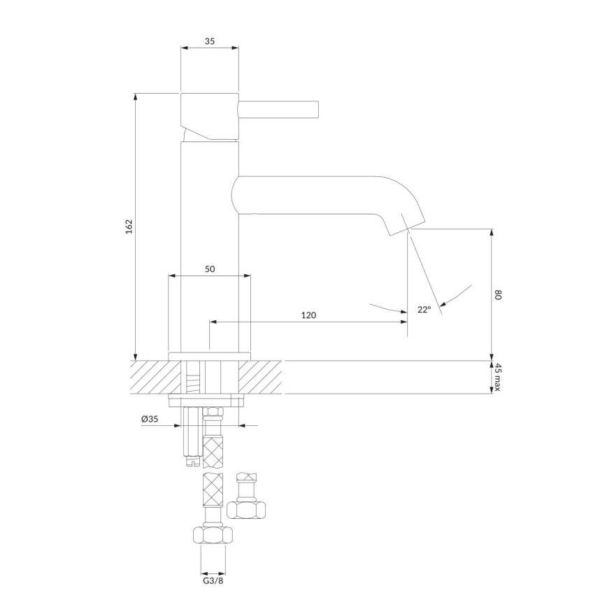 OMNIRES Y1210NCPB - Rubinetto del lavandino Y 16,2 cm pettinato rame