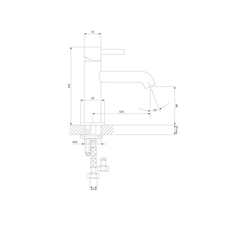 OMNIRES Y1210NGR - Robinet de lavabo Y 16,2 cm brossé graphite