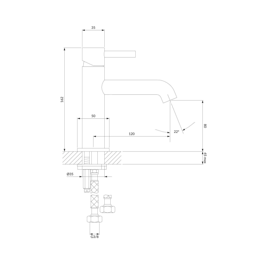 OMNIRES Y1210NNI - Rubinetto del lavandino Y 16,2 cm pettinato nichel