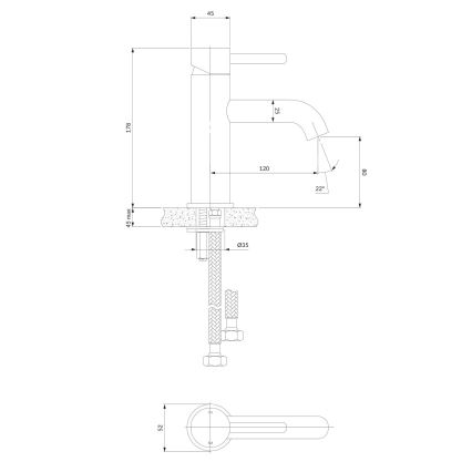 OMNIRES Y1210STCR - Robinet de lavabo Y 17,8 cm chrome brillant