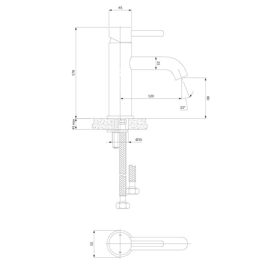 OMNIRES Y1210STCR - Robinet de lavabo Y 17,8 cm chrome brillant