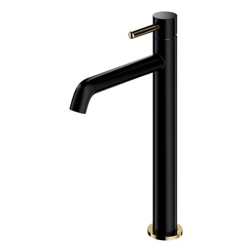 OMNIRES Y1212BLGL - Robinet de lavabo Y 30,8 cm semi-mat noir/doré brillant