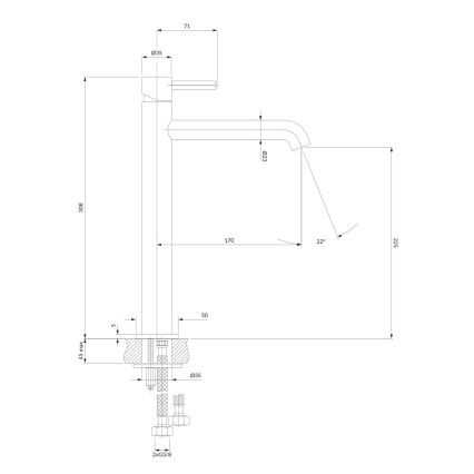 OMNIRES Y1212CR - Robinet de lavabo Y 30,8 cm chrome brillant