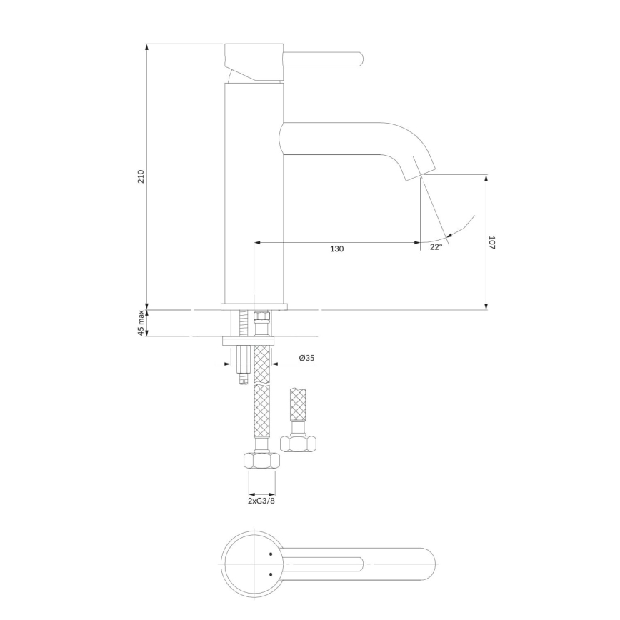 OMNIRES Y1213MAXCR - Rubinetto del lavandino Y 21 cm cromo lucido