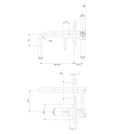 OMNIRES Y1215HCR - Rubinetto per lavabo da incasso Y cromo lucido