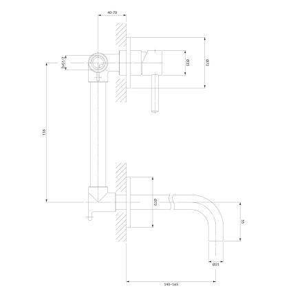 OMNIRES Y1215NCR - Rubinetto per lavabo da incasso Y cromo lucido