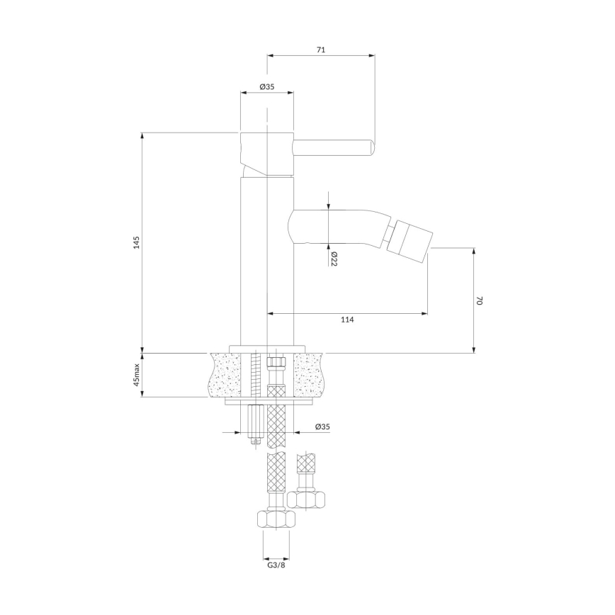 OMNIRES Y1220CR - Rubinetto del bidet Y 14,5 cm cromo lucido